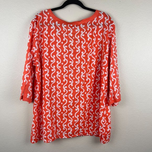 Old Navy Womens Shirt Top Tunic Size XXL Orange Boho Peasant Lightweight Cotton - Picture 6 of 14